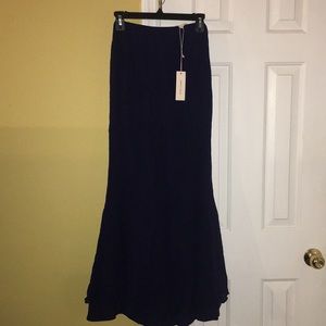New Navy Rebecca Taylor Ruffled Skirt